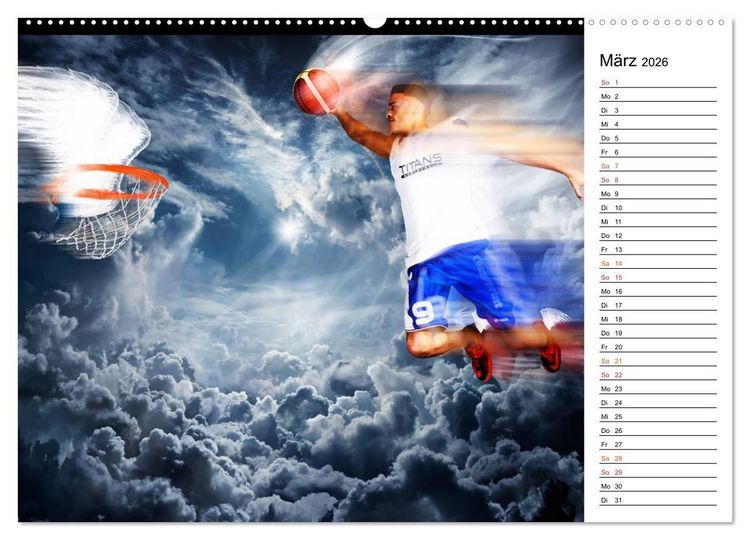 Produktbild: Basketball Fantasiewelten (Wandkalender 2026 DIN A2 quer), CALVENDO Monatskalender