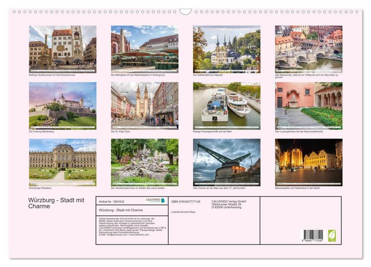 Produktbild: W&uuml;rzburg - Stadt mit Charme (Wandkalender 2026 DIN A2 quer), CALVENDO Monatskalender