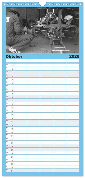 Produktbild: Familienplaner 2026 - Formel, Rennen, Boxengasse 1971-&acute;83 mit 5 Spalten (Wandkalender, 21 x 45 cm) CALVENDO