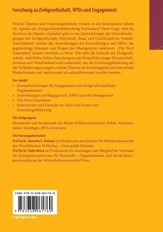 Produktbild: Forschung zu Zivilgesellschaft, NPOs und Engagement