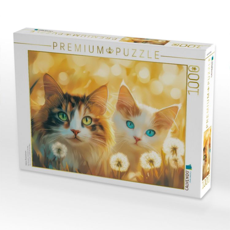 Produktbild: CALVENDO Puzzle Katzen Illustrationen | 1000 Teile Lege-Gr&ouml;&szlig;e 64x48cm Foto-Puzzle f&uuml;r gl&uuml;ckliche Stunden