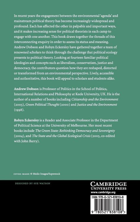 Produktbild: Political Theory and the Ecological Challenge