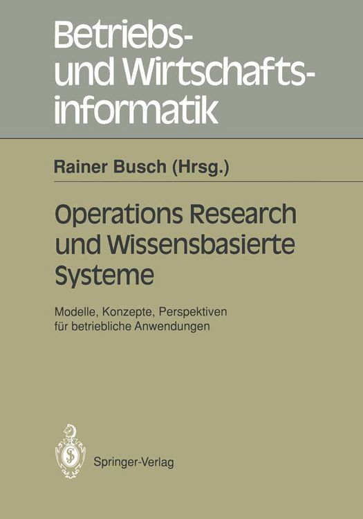 Produktbild: Operations Research und Wissenbasierte Systeme