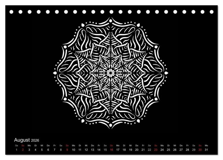 Produktbild: Entspannung und Ruhe durch Mandalas (Tischkalender 2026 DIN A5 quer), CALVENDO Monatskalender