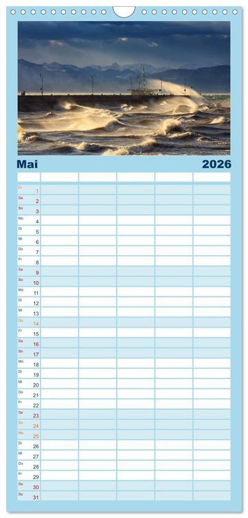 Produktbild: Familienplaner 2026 - Bodensee Weitblicke mit 5 Spalten (Wandkalender, 21 x 45 cm) CALVENDO