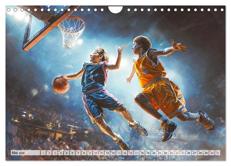 Produktbild: Basketball - Kids in Action (Wandkalender 2026 DIN A4 quer), CALVENDO Monatskalender