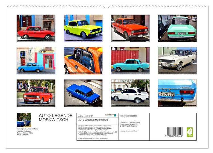 Produktbild: AUTO-LEGENDE MOSKWITSCH (hochwertiger Premium Wandkalender 2026 DIN A2 quer), Kunstdruck in Hochglanz