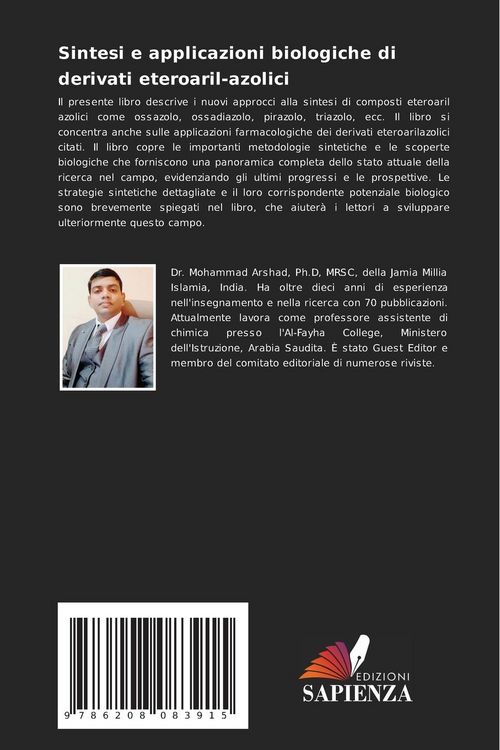 Produktbild: Sintesi e applicazioni biologiche di derivati eteroaril-azolici