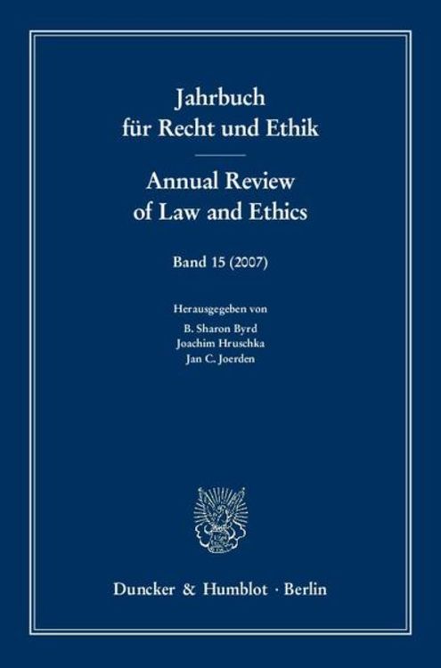 Produktbild: Jahrbuch f&uuml;r Recht und Ethik - Annual Review of Law and Ethics.
