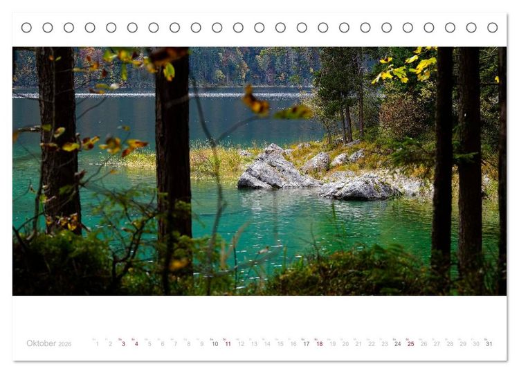 Produktbild: Unterwegs am Eibsee (Tischkalender 2026 DIN A5 quer), CALVENDO Monatskalender