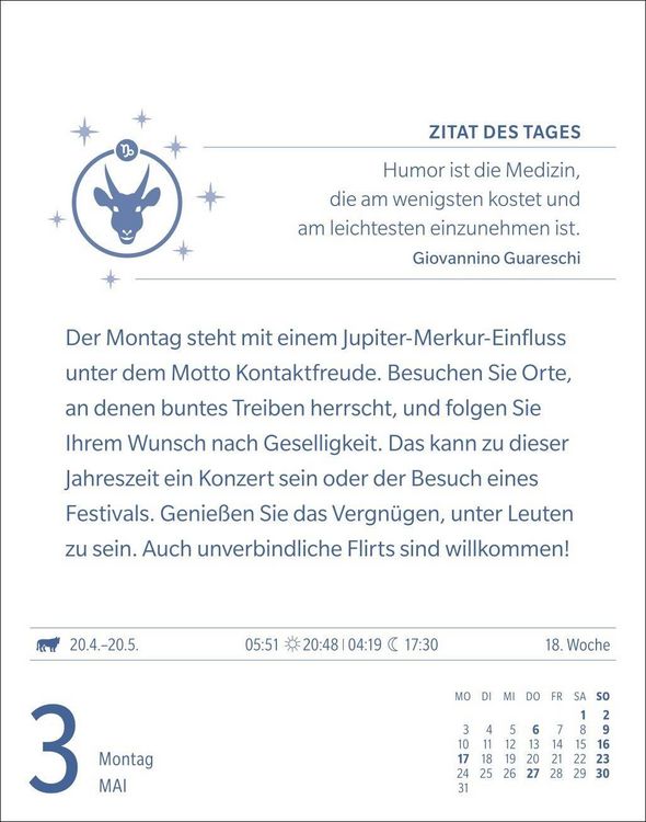 Produktbild: Steinbock Sternzeichenkalender 2027 - Tagesabrei&szlig;kalender - Ihr Horoskop f&uuml;r jeden Tag