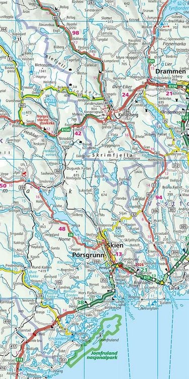 Produktbild: K&uuml;mmerly+Frey Strassenkarte Norwegen 1:750.000