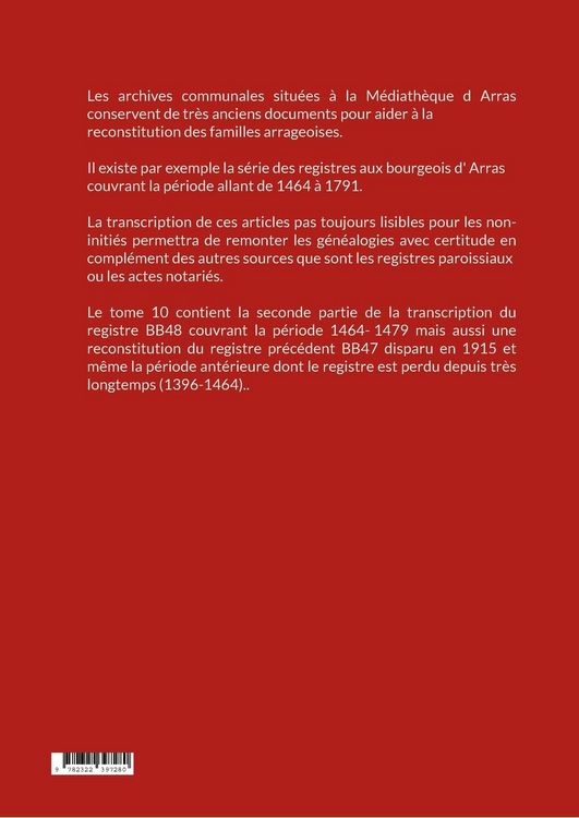 Produktbild: Registre des bourgeois d'Arras BB48 2&egrave;me partie