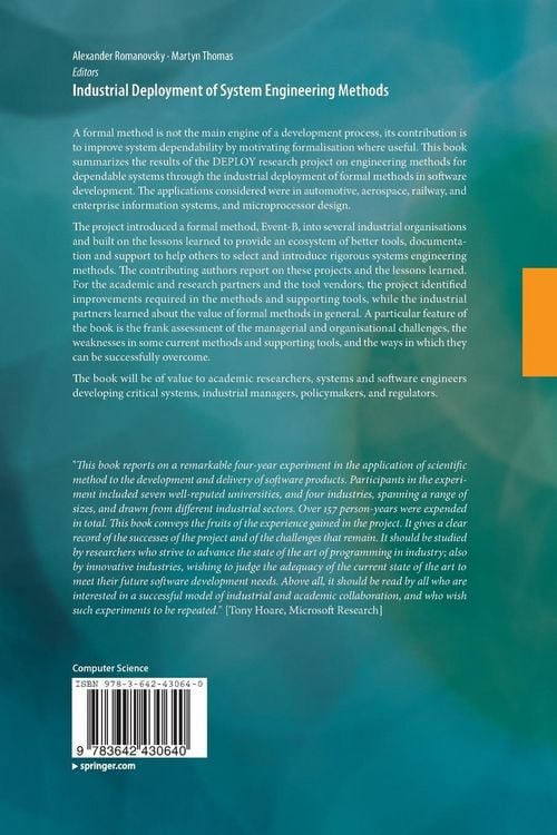 Produktbild: Industrial Deployment of System Engineering Methods