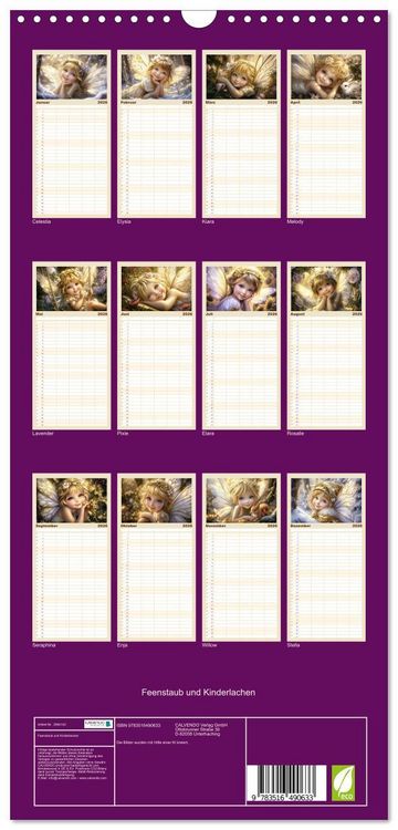 Produktbild: Familienplaner 2026 - Feenstaub und Kinderlachen mit 5 Spalten (Wandkalender, 21 x 45 cm) CALVENDO