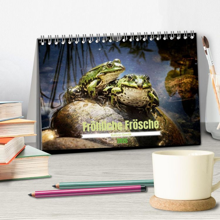 Produktbild: Fr&ouml;hliche Fr&ouml;sche (Tischkalender 2026 DIN A5 quer), CALVENDO Monatskalender