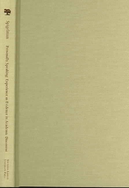 Produktbild: Spigelman, C:  Personally Speaking