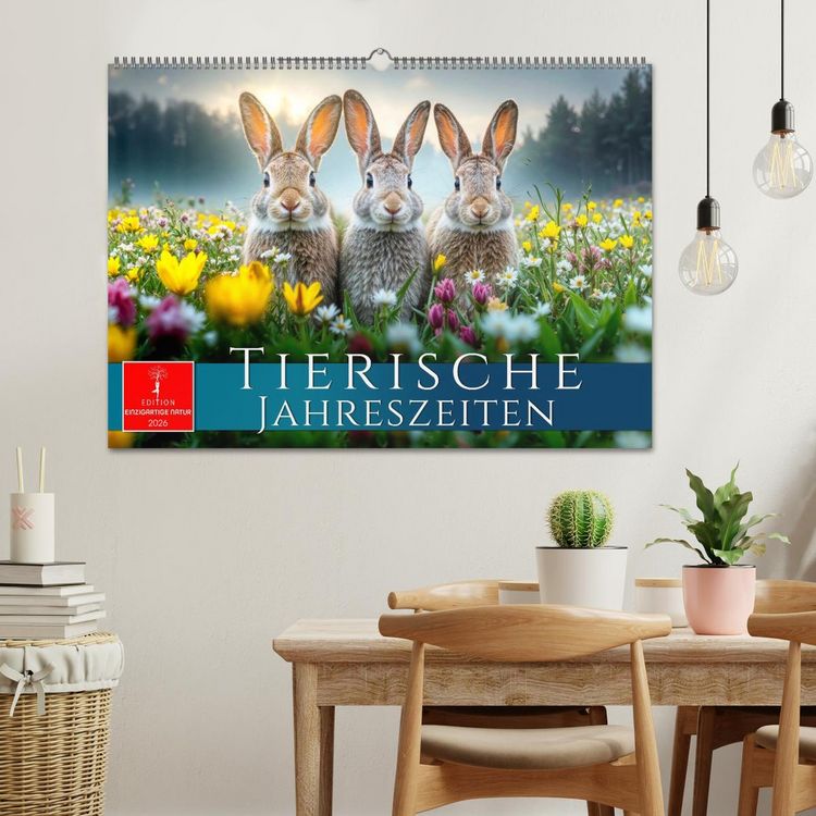 Produktbild: Tierische Jahreszeiten (Wandkalender 2026 DIN A2 quer), CALVENDO Monatskalender