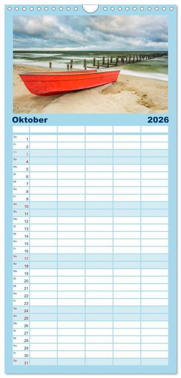 Produktbild: Familienplaner 2026 - Fischland-Dar&szlig;-Zingst Impressionen der Halbinsel mit 5 Spalten (Wandkalender, 21 x 45 cm) CALVENDO