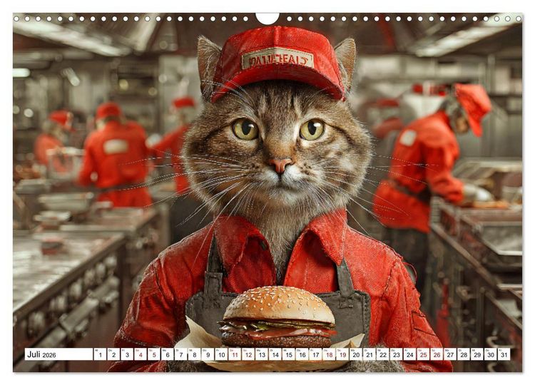 Produktbild: Katzipations - Berufskatzen im Einsatz (Wandkalender 2026 DIN A3 quer), CALVENDO Monatskalender