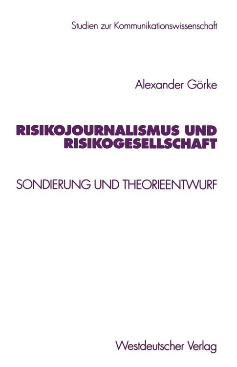 Produktbild: Risikojournalismus und Risikogesellschaft