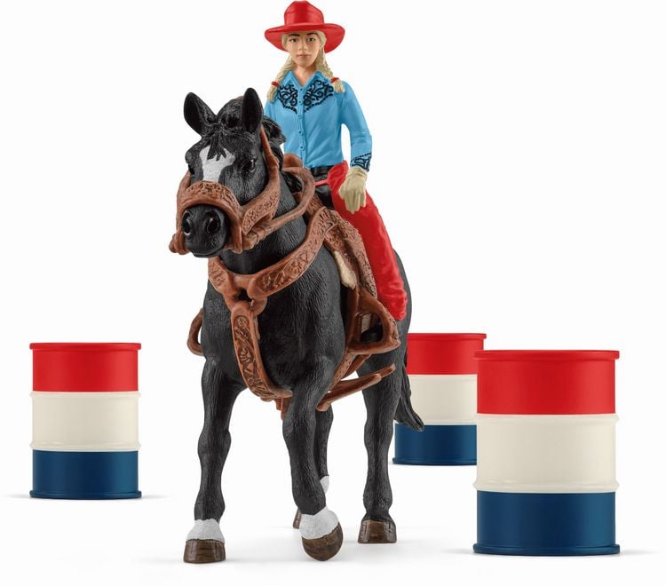 Produktbild: schleich&reg; 42576 - Farm World, Barrel Racing mit Cowgirl