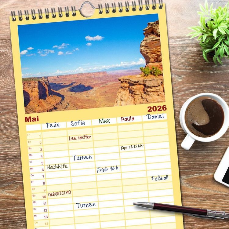 Produktbild: Familienplaner 2026 - USA - National und State Parks im Nordwesten mit 5 Spalten (Wandkalender, 21 x 45 cm) CALVENDO