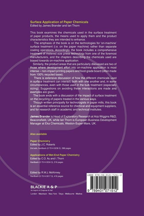 Produktbild: Surface Application of Paper Chemicals
