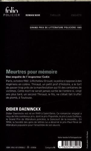 Produktbild: Meurtres pour m&eacute;moire