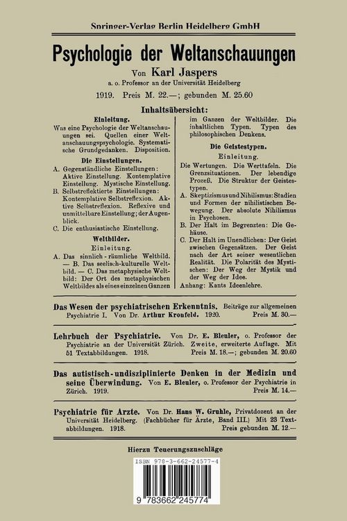 Produktbild: Allgemeine Psychopathologie f&uuml;r Studierende, &Auml;rzte und Psychologen