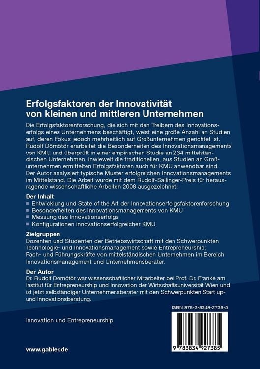Produktbild: Erfolgsfaktoren der Innovativit&auml;t von kleinen und mittleren Unternehmen