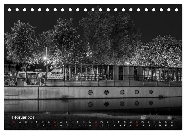 Produktbild: Heilbronn bei Nacht (Tischkalender 2026 DIN A5 quer), CALVENDO Monatskalender