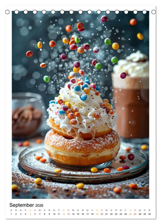Produktbild: Donuts f&uuml;r Gourmets (Tischkalender 2026 DIN A5 hoch), CALVENDO Monatskalender