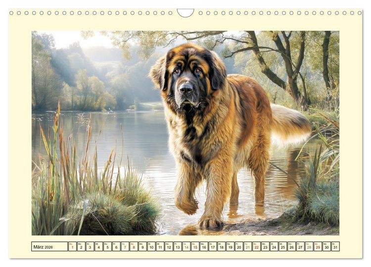 Produktbild: Der Leonberger. Majest&auml;tische L&ouml;wenhunde im Licht der Natur (Wandkalender 2026 DIN A3 quer), CALVENDO Monatskalender