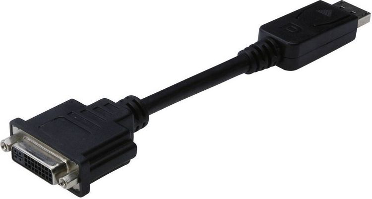 Produktbild: Digitus AK-340409-001-S DisplayPort / DVI Adapter [1x DisplayPort Stecker - 1x DVI-Buchse 24+5pol.] Schwarz 15.00 cm