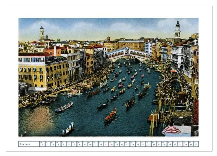 Produktbild: Erinnerungen an das alte Venedig: Historische Stiche von der Lagunenstadt (hochwertiger Premium Wandkalender 2026 DIN A2 quer), Kunstdruck in Hochglanz