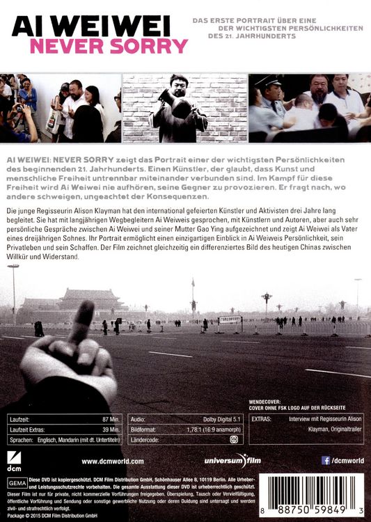 Produktbild: Ai Weiwei: Never Sorry (OmU)