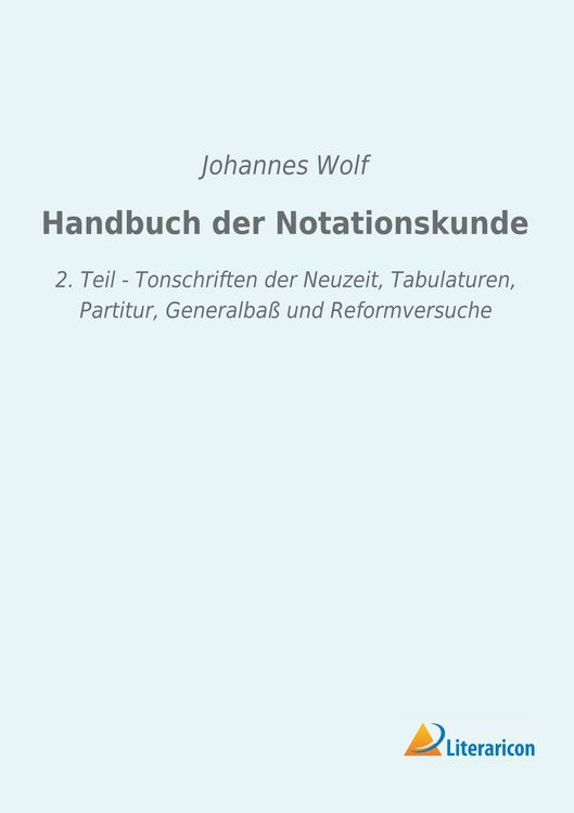 Produktbild: Handbuch der Notationskunde
