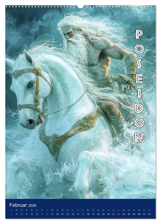 Produktbild: Zeus - Umringt von griechischen G&ouml;ttern (hochwertiger Premium Wandkalender 2026 DIN A2 hoch), Kunstdruck in Hochglanz