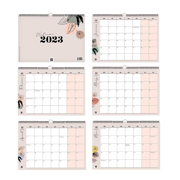 Produktbild: Kalender 2023, "leaves lineart"