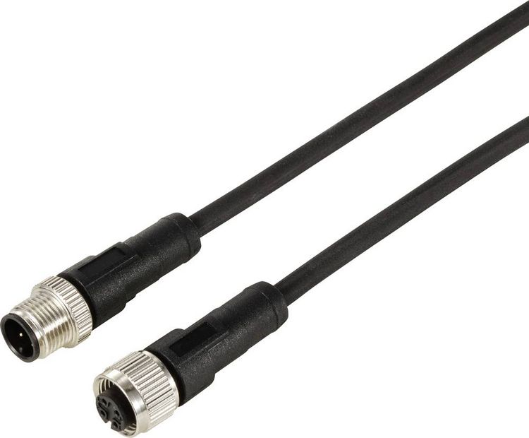 Produktbild: TRU COMPONENTS TC-12833008 Sensor-Aktor-Verl&auml;ngerungsleitung M12 Stecker gerade auf Kupplung gerade 2 m Polzahl Sensoren: 4 1 St.