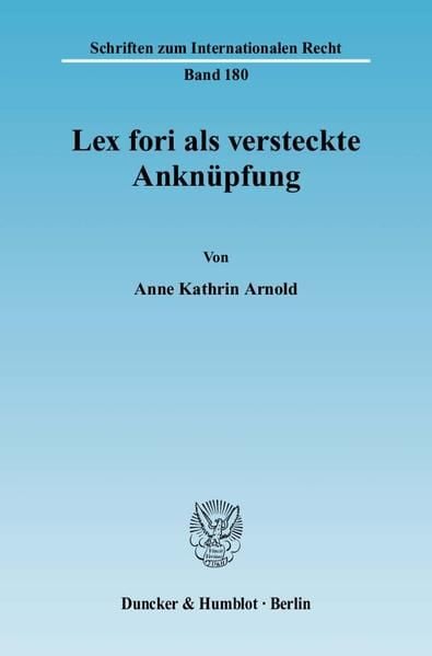 Produktbild: Lex fori als versteckte Ankn&uuml;pfung.