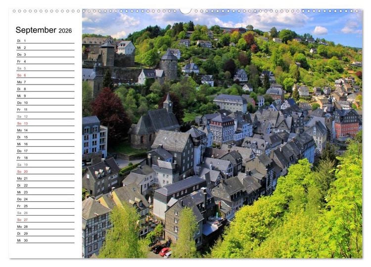 Produktbild: Eine Perle in der Eifel - Monschau (hochwertiger Premium Wandkalender 2026 DIN A2 quer), Kunstdruck in Hochglanz