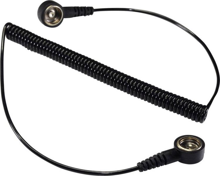 Produktbild: TRU COMPONENTS SpKL-10-366-KK ESD-Erdungskabel 3.66m Druckknopf 10mm