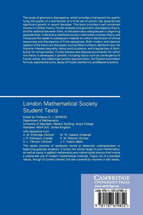 Produktbild: Number Theory, Fourier Analysis and Geometric Discrepancy