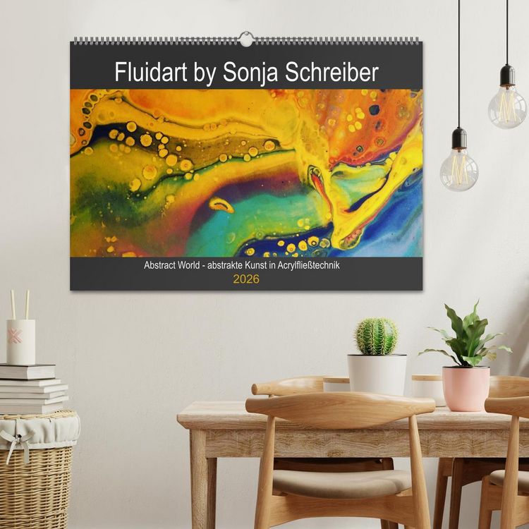 Produktbild: Abstract World - abstrakte Kunst in Acrylflie&szlig;technik (Wandkalender 2026 DIN A2 quer), CALVENDO Monatskalender