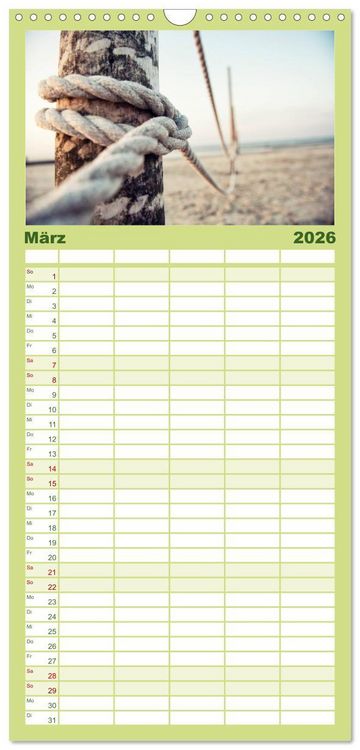 Produktbild: Familienplaner 2026 - Wangerooge &ndash; Eine Perle in der Nordsee. mit 5 Spalten (Wandkalender, 21 x 45 cm) CALVENDO