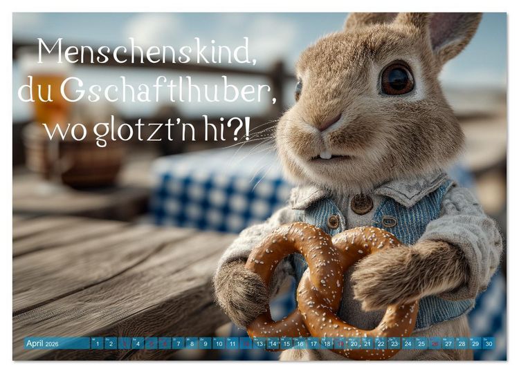 Produktbild: Bayrisch schimpfen - Mundart und Dialekt aus Bayern mit Schimpfw&ouml;rtern (Wandkalender 2026 DIN A2 quer), CALVENDO Monatskalender