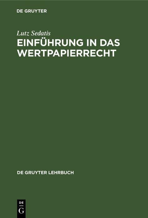 Produktbild: Einf&uuml;hrung in das Wertpapierrecht