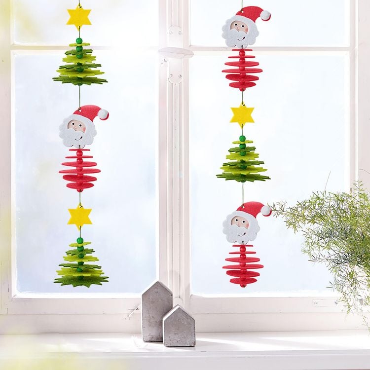 Produktbild: Bastelset - Erstes F&auml;deln Filzgirlande Weihnachtsmann